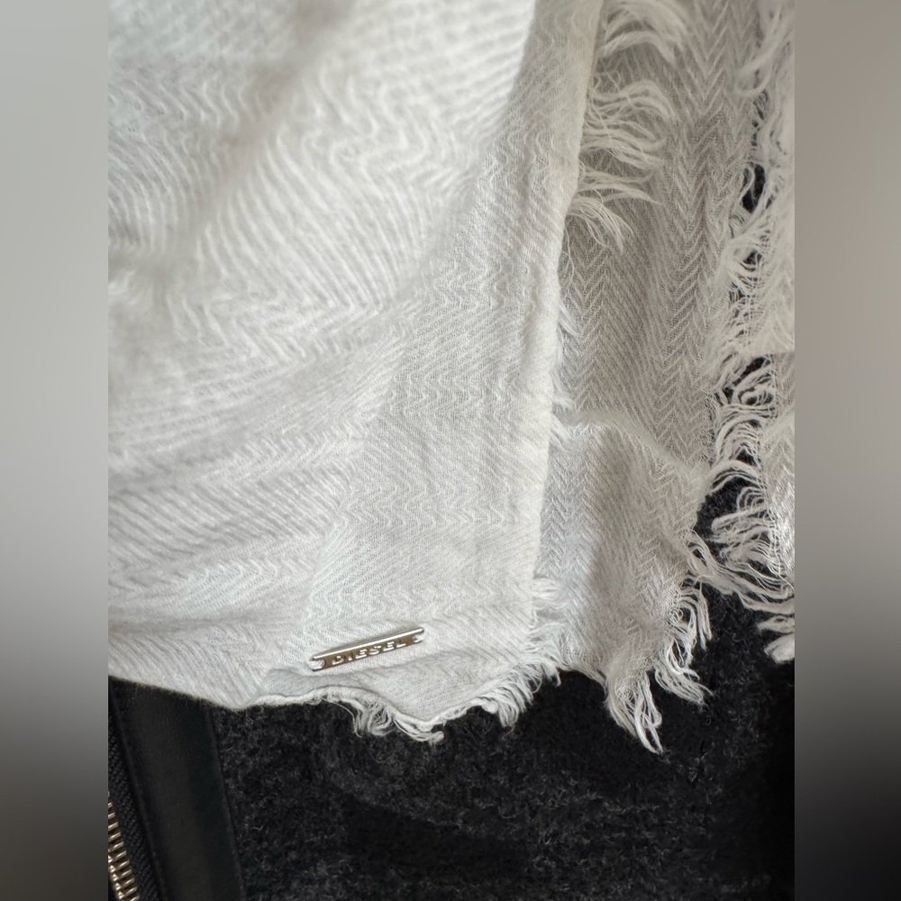 Diesel Black and White Graphic Scarf - Picture 8 of 8